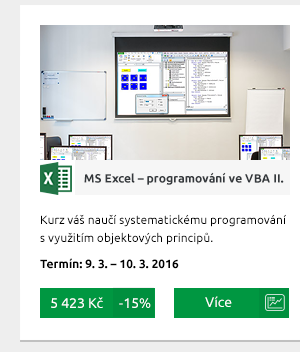 MS Excel – programování ve VBA II.
