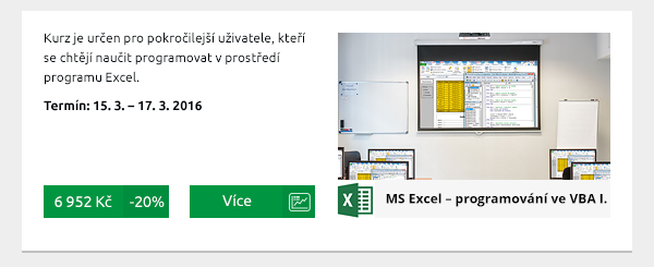 MS Excel – programování ve VBA I.