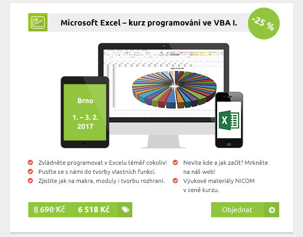 Microsoft Excel – kurz programování ve VBA I.