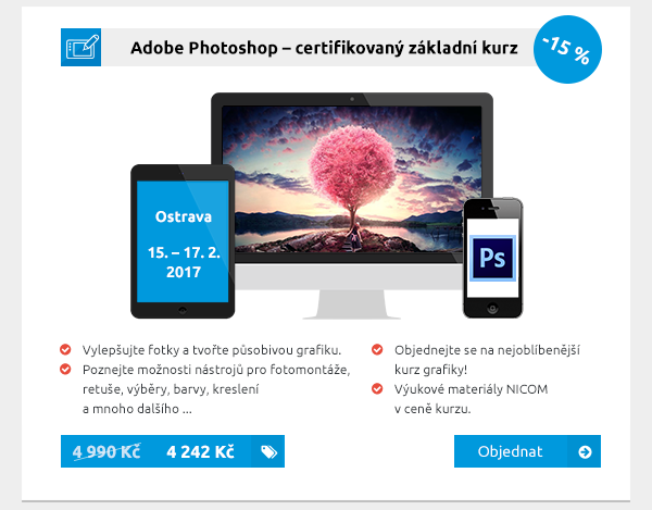 Adobe Photoshop – certifikovaný základní kurz