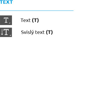 Photoshop - textový nástroj - klávesnicové zkratky