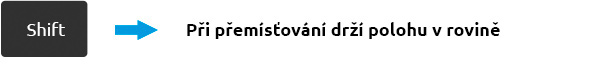 Photoshop klávesnicové zkratky - Shift drží při přemísťování polohu obrazce v rovině