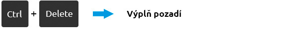 Photoshop klávesnicové zkratky - Kombinací tlačítek Ctrl a Delete vyplníte pozadí zvolenou barvou