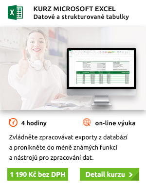 Intenzivní kurz MS Excel –⁠ datové a strukturované tabulky