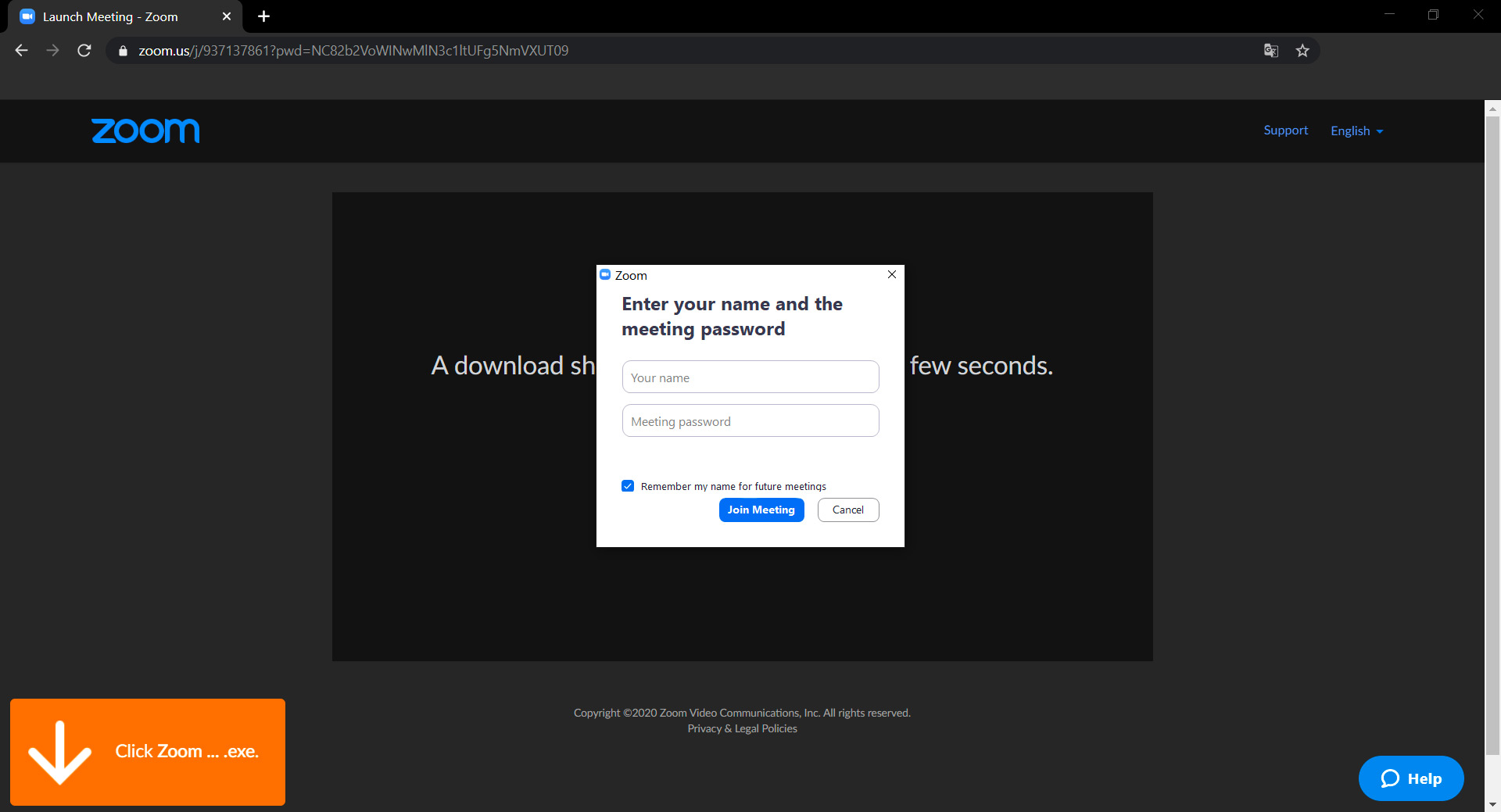 Vyplnění přihlašovacích údajů pro vstup do on-line kurzu 