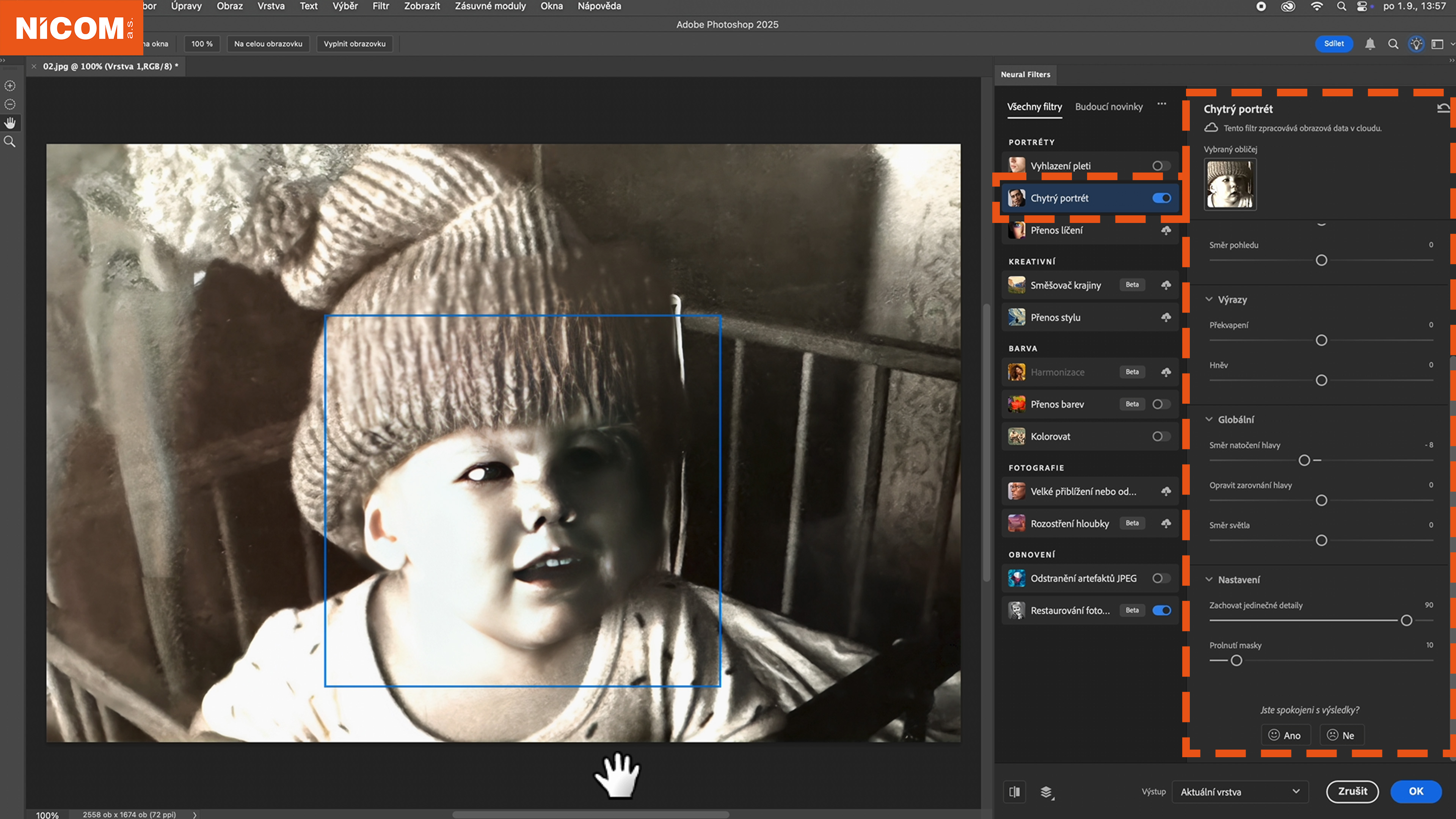Neural Filters - Chytrý portrét Neural Filters - Chytrý portrét