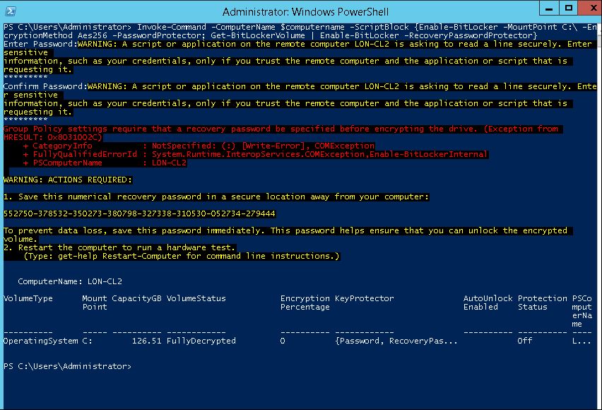 Od verze Windows 8 je umožněno změnit si heslo k šifrovanému disku bez administrátorských oprávnění. To pro nás tedy znamená, že si každý uživatel bez obtíží může výchozí heslo změnit (viz obrázek níže) Do vyhledávacího pole po kliknutí na nabídku start napíše Bitlocker a následně klikne na možnost spravovat Bitlocker: