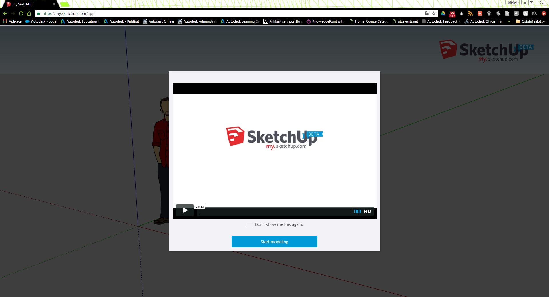 SketchUp v internetovém prohlížeči