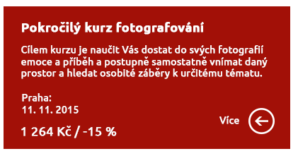 Pokročilý kurz fotografování