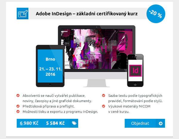 Adobe InDesign – základní certifikovaný kurz