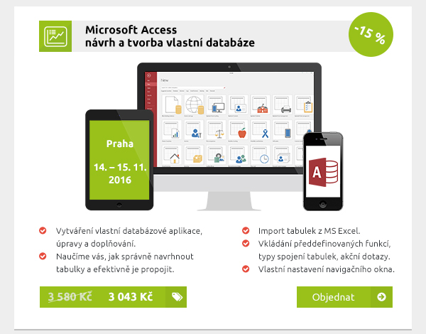 Microsoft Access – návrh a tvorba vlastní databáze