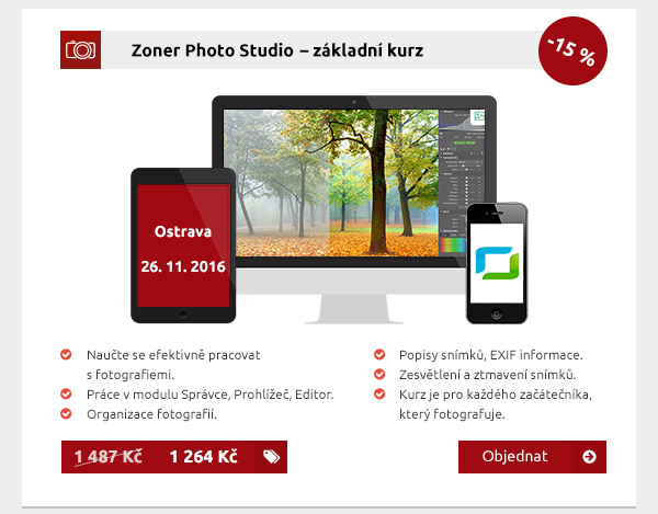 Zoner Photo Studio X – základní kurz