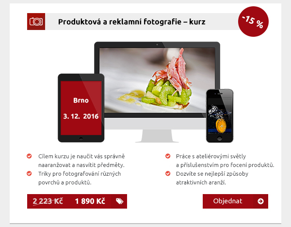 Produktová a reklamní fotografie – kurz