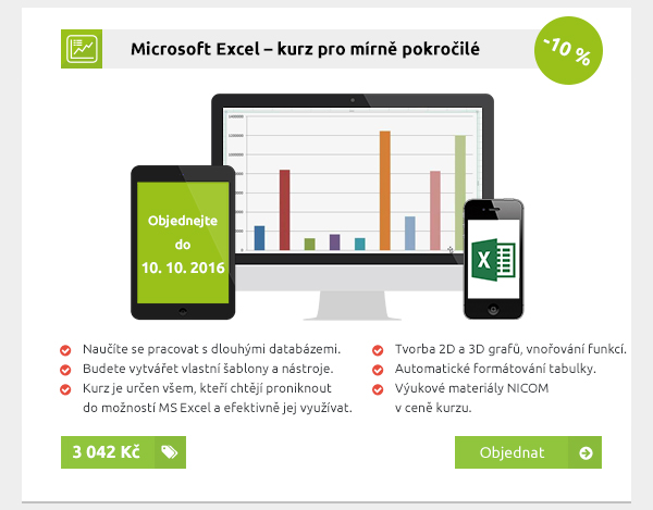 Microsoft Excel – kurz pro mírně pokročilé