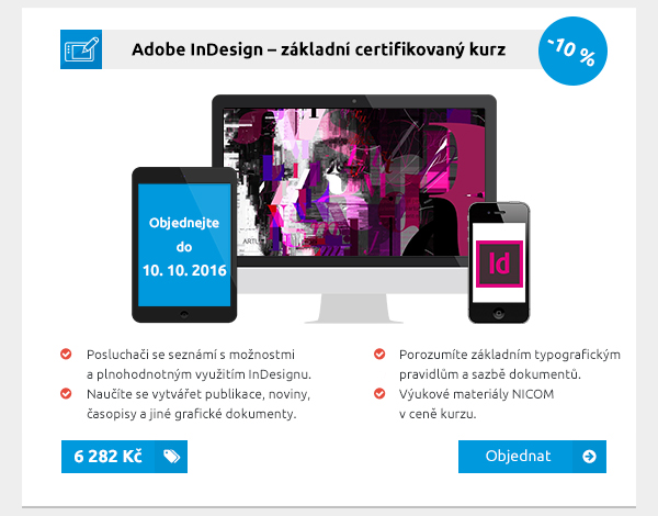 Adobe InDesign – základní certifikovaný kurz