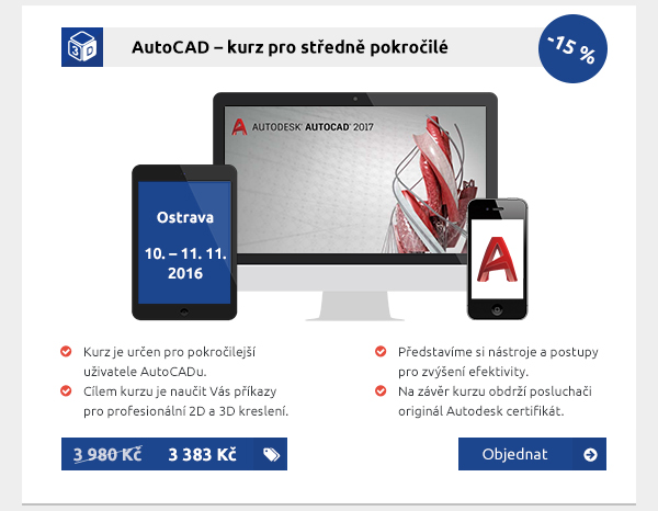 AutoCAD – kurz pro středně pokročilé