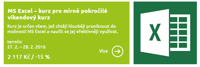 MS Excel – kurz pro mírně pokročilé víkendový kurz