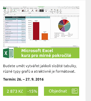 Microsoft Excel – kurz pro mírně pokročilé