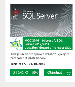 MOC 20461: Microsoft SQ Server 2012/2014 – Vytváření dotazů v Transact-SQL