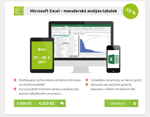 Microsoft Excel – manažerská analýza tabulek